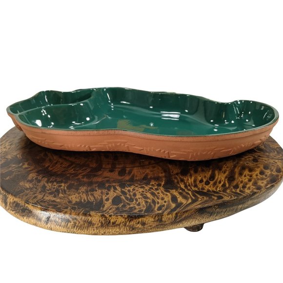 Ariba Glazed Terra Cotta Chili Nachos Mexican Style Chip & Dip Set Serving Dish - Picture 2 of 8